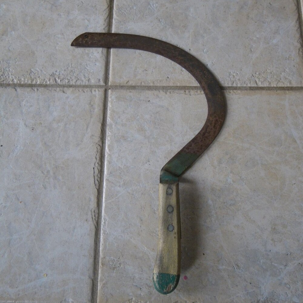 Vintage Antique Village Blacksmith Farm Hand Scythe Sickle Rustic Home Decor